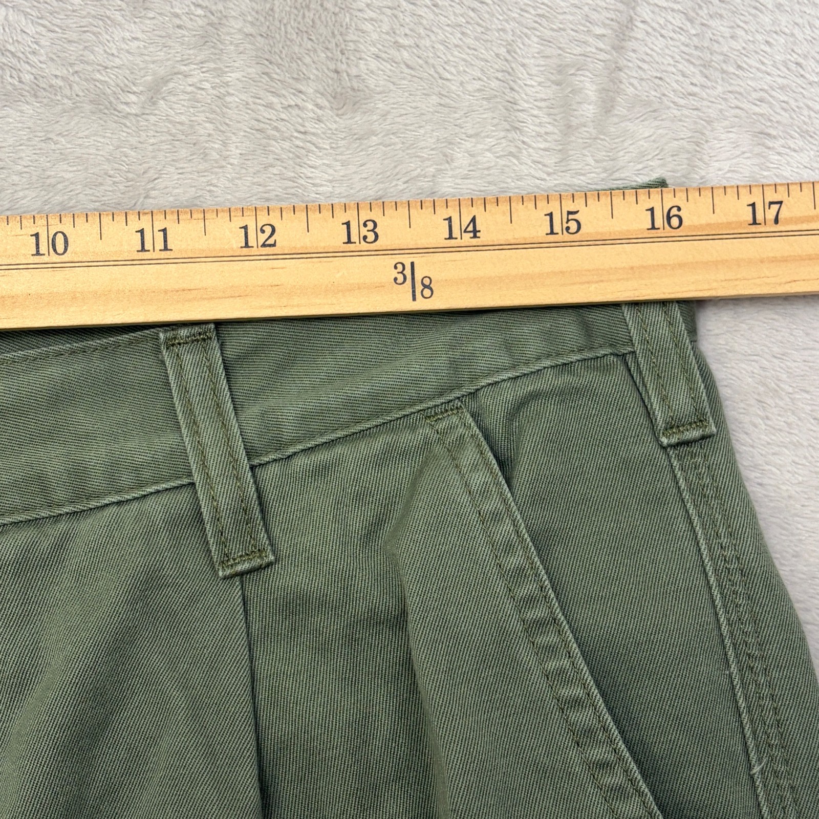 Carhartt Work in Progress Pleated Olive Abbott Pant 30 cropped logo patch WIP image 4