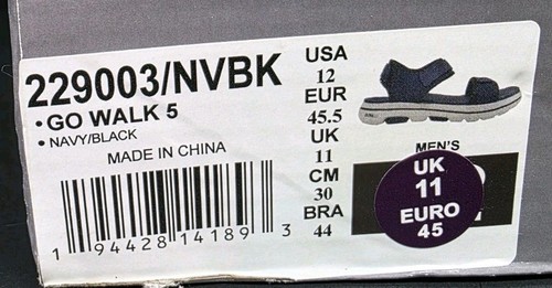 Skechers Men's Go Walk 5 Carbourg Open Toe Sandals - Navy/Black - UK 11 / US 12 - Picture 21 of 23