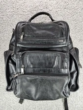 TUMI Alpha Leather T-Pass Checkpoint Friendly Laptop Backpack Moderate Wear