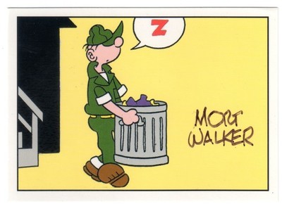 MORT WALKER Signed Beetle Bailey Card #35 - Auto Autograph