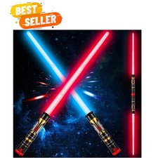 2 Pack Light up Sword Saber with FX Sounds Motion-Sensitive and Retractable H...
