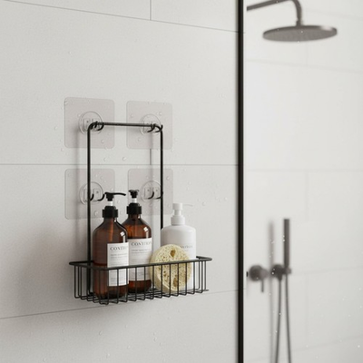 #ad Transparent Adhesive Shower Hooks 6 Pack for Waterproof Bathroom Organization $8.99