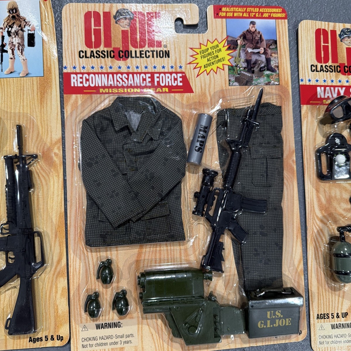 1997 Lot Of 3 GI Joe Classic Collection All Different Mission Gear