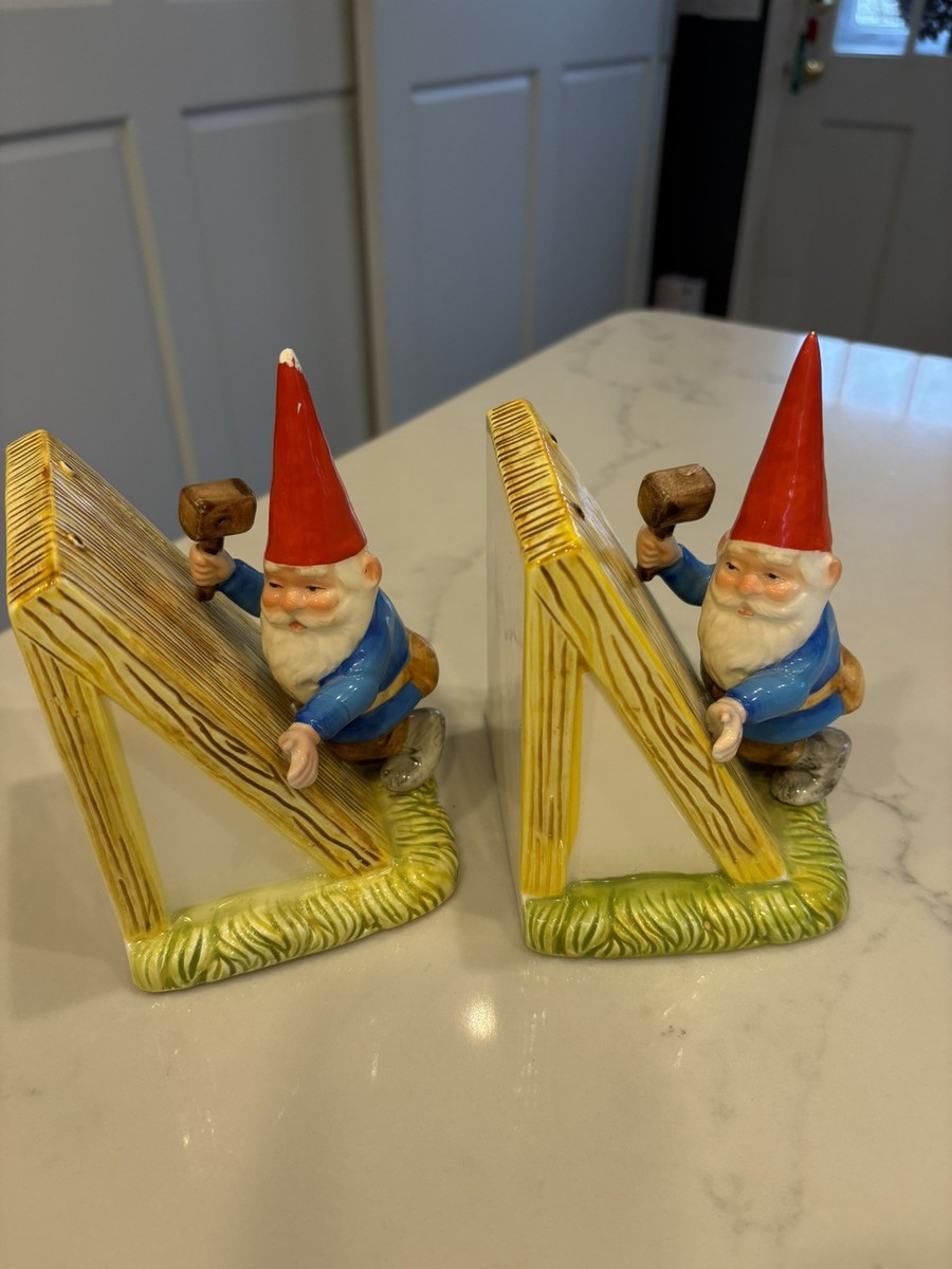 Vintage Gorham Unieboek B.V. 1980 Gnome Ceramic Bookends | eBay