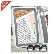 5X Large Page Magnifier with Light - Handheld and Foldable for Easy Reading
