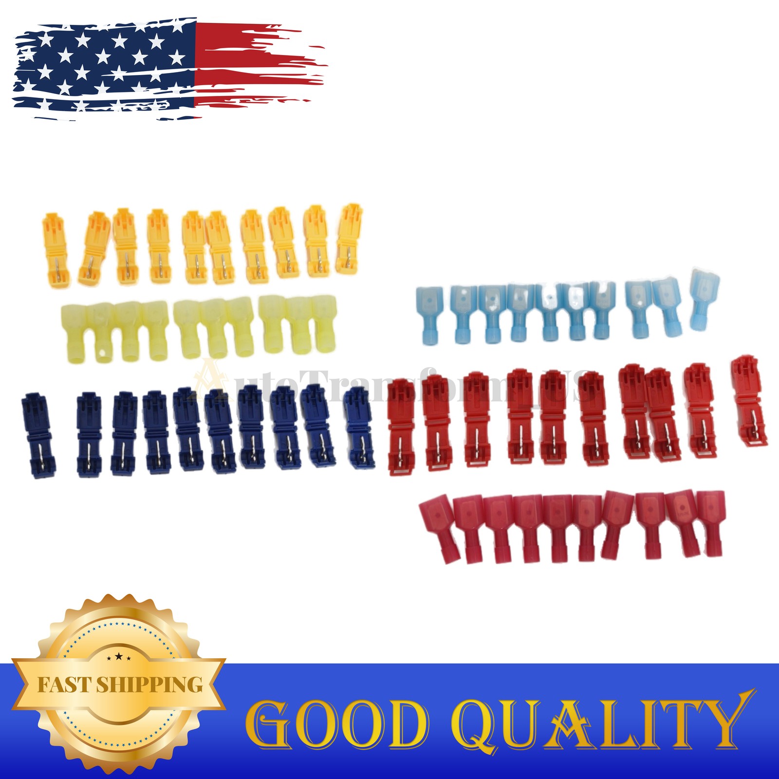 NEW 60PCS T-Taps Wire Terminal Connectors Insulated 22-10 AWG Quick Splice Kit