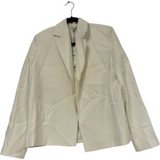 Zara Womens Blazer Suit Jacket S Small Ecru Topstitched Polyester 2818/781 NWT