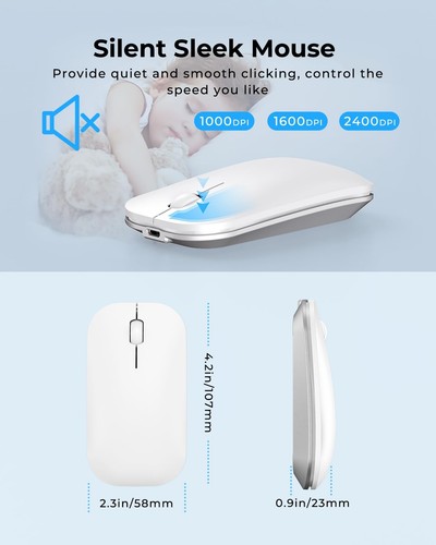 Combiné clavier et souris sans fil Bluetooth (USB + double BT), SKM64-3 multi-dé... - Photo 5/7