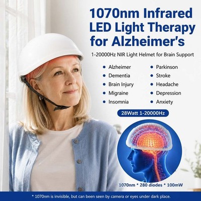 1070nm PBM Brain Therapy Helmet Portable 280 LEDs Memory Boost Home & Daily Use