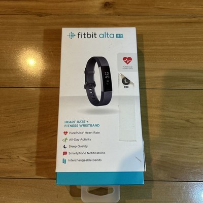 New Fitbit Alta HR BLACK Activity Tracker Heart Rate Black L BAND US