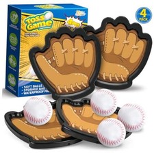 4 Pack Catch and Toss Ball Game,Toddler Baseball Catch and Toss Ball