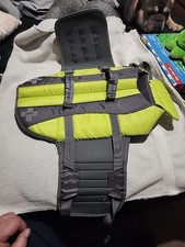 Top Paw Reflective Neon Green Neoprene Dog Life Jacket Vest Sz. M 15-30 lbs