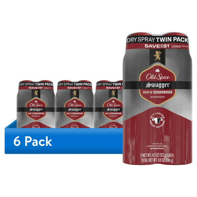 Old Spice Swagger Invisible Dry Spray Men's Antiperspirant Deodorant, 4.3oz, 2 P
