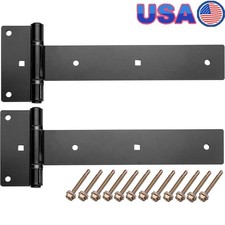 Heavy Duty T-Strap Gate Hinges 12in 180  Swing Barn Door Hardware 2 Pcs New