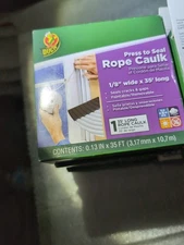 Duck Brand Press to Seal Rope Caulk, White, 1/8-Inch Wide X 35-Feet Long, Single