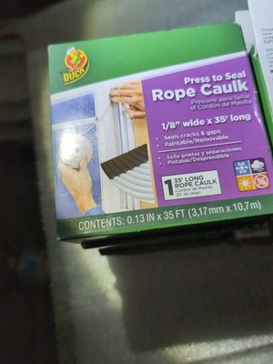 Duck Brand Press to Seal Rope Caulk, White, 1/8-Inch Wide X 35-Feet Long, Single