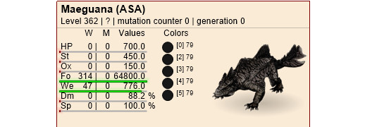 Ark ASA Xbox/PC/PS5 PVE Solid Black 79 Mae Maeguana Top Stat EGG breed Pair