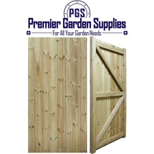 6ft Heavy Duty Garden Gate T&G H-Frame Flat Top Treated Timber Door