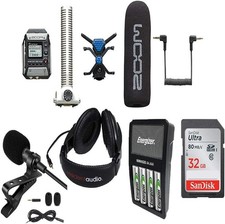 Zoom F1-SP Recorder Shotgun Mic ,Lavalier Mic,32GB card,Headphone,Rechargeable