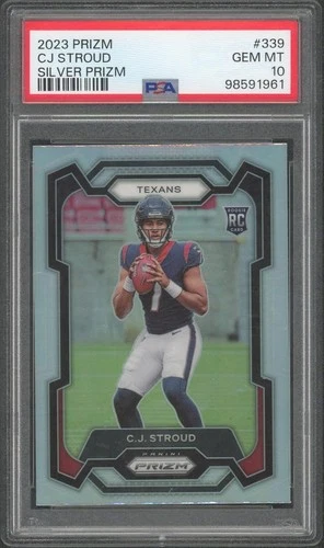 2023 Panini Prizm CJ Stroud Silver Prizm Rookie #339 PSA 10