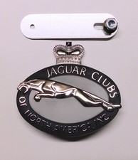 Vintage Jaguar Clubs Of North America Metal Emblem Bumper Badge W Bracket