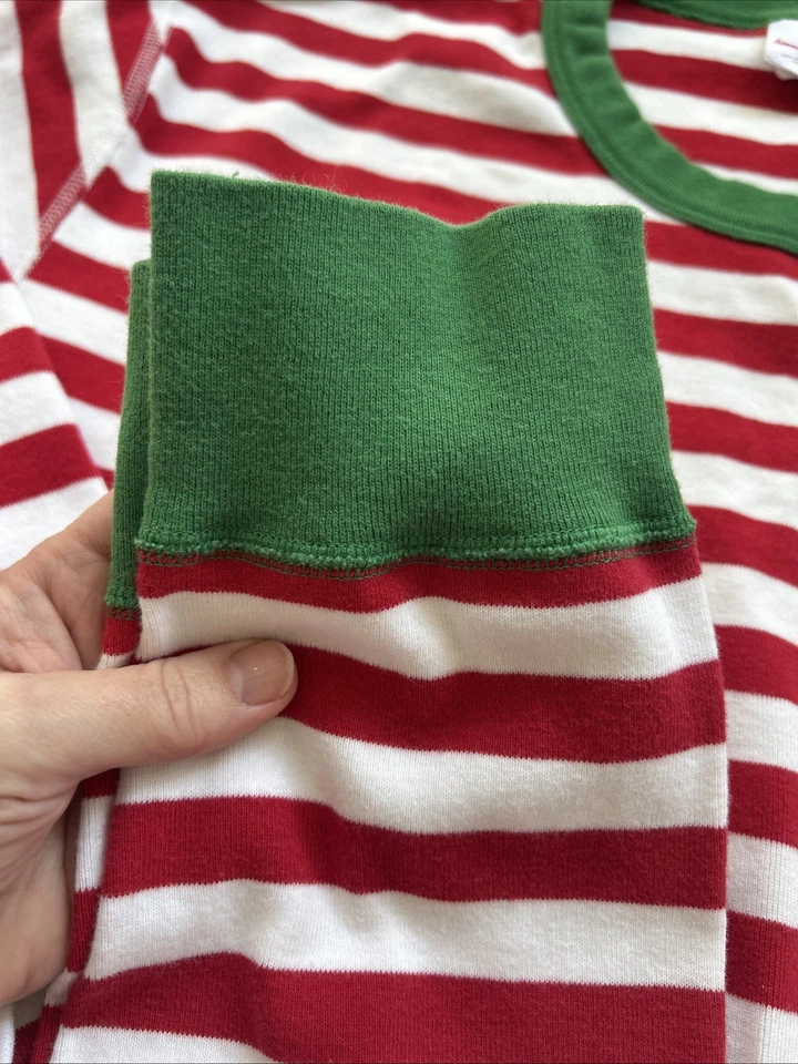 Hanna Andersson Very Merry Red Stripe Adult Unisex Christmas PJs Top L/Bottom L - Image 4 of 4