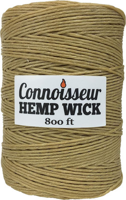 Natural Hemp Wick Spool (800 FT) Natural Beeswax Coating | Slow Burn, Long-Lasti