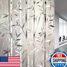 LEMON CLOUD Bamboo Window Film - Stained Glass Film Frosted Privacy Decal - Deco