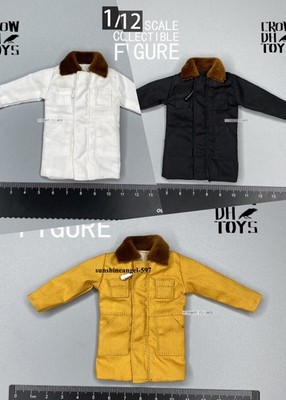 1/12 Scale Winter Fur Collar Coat Model For 6''Male Figure Doll