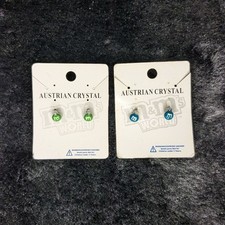 Two Pair M M's Earrings With Austrian Crystal