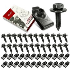 50 Pcs Automotive Body Bolts And U Nut Clips Kit Fender Bumper Fasteners Set New