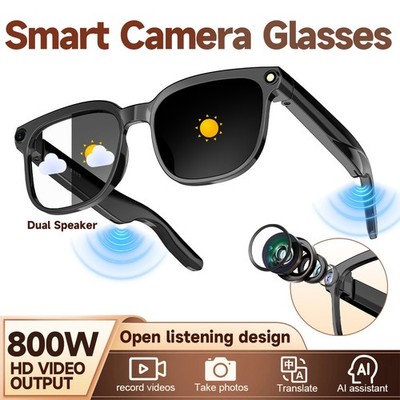 Smart Glasses 8MP camera photos videos AI translation Bluetooth music ENC calls