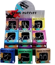 24 Pack Metal Brain Teaser Puzzles IQ Wire Metal Puzzles with Paper Box Gift Pac