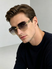 Salvatore Ferragamo SF880S Sunglasses 57 20 142 Gold Rimless Gradient Lens