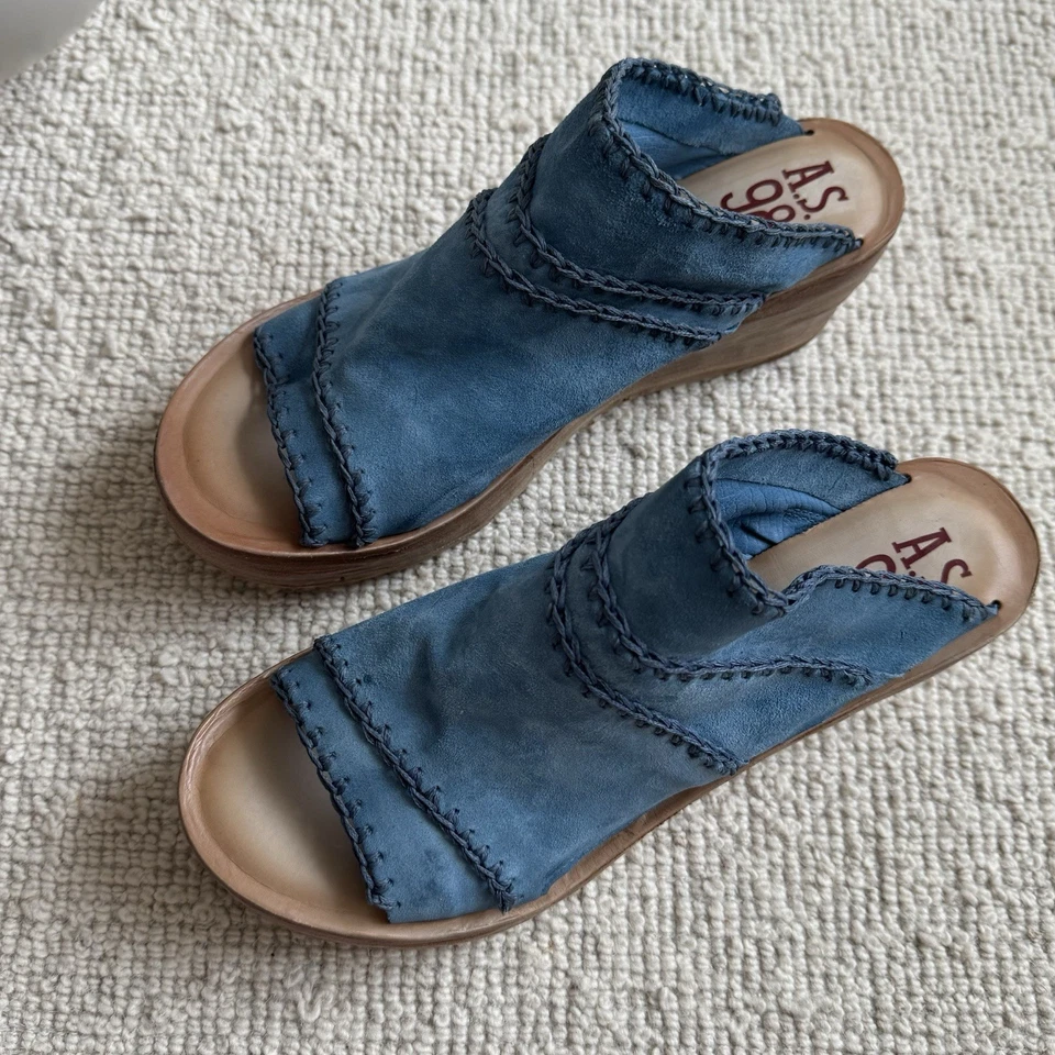Sandalia de cuña sin cordones Nelson para mujer A.S.98 ~ azul EU 40 US 9-9.5 Foto 2 de 4