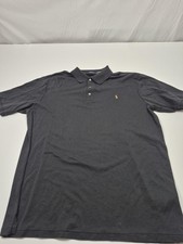 Polo Ralph Lauren Polo Shirt Mens 2XLT Black Big  Tall Cotton Flesh Pony FLAW
