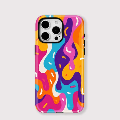 Abstract Color Pop 90s Memphis Tough Case iPhone 17 16 15 14 13 12 11 ProMax Air