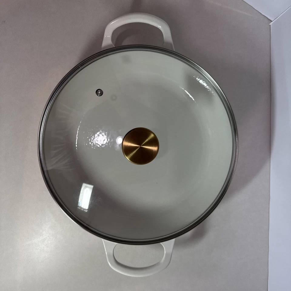 Cazuela redonda cubierta de hierro fundido esmaltado con tapa para horno,  Foto 3 de 4