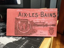 Vintage Souvenir Postcard Album Aix Les Bains 24 B & W Photos Free Shipping