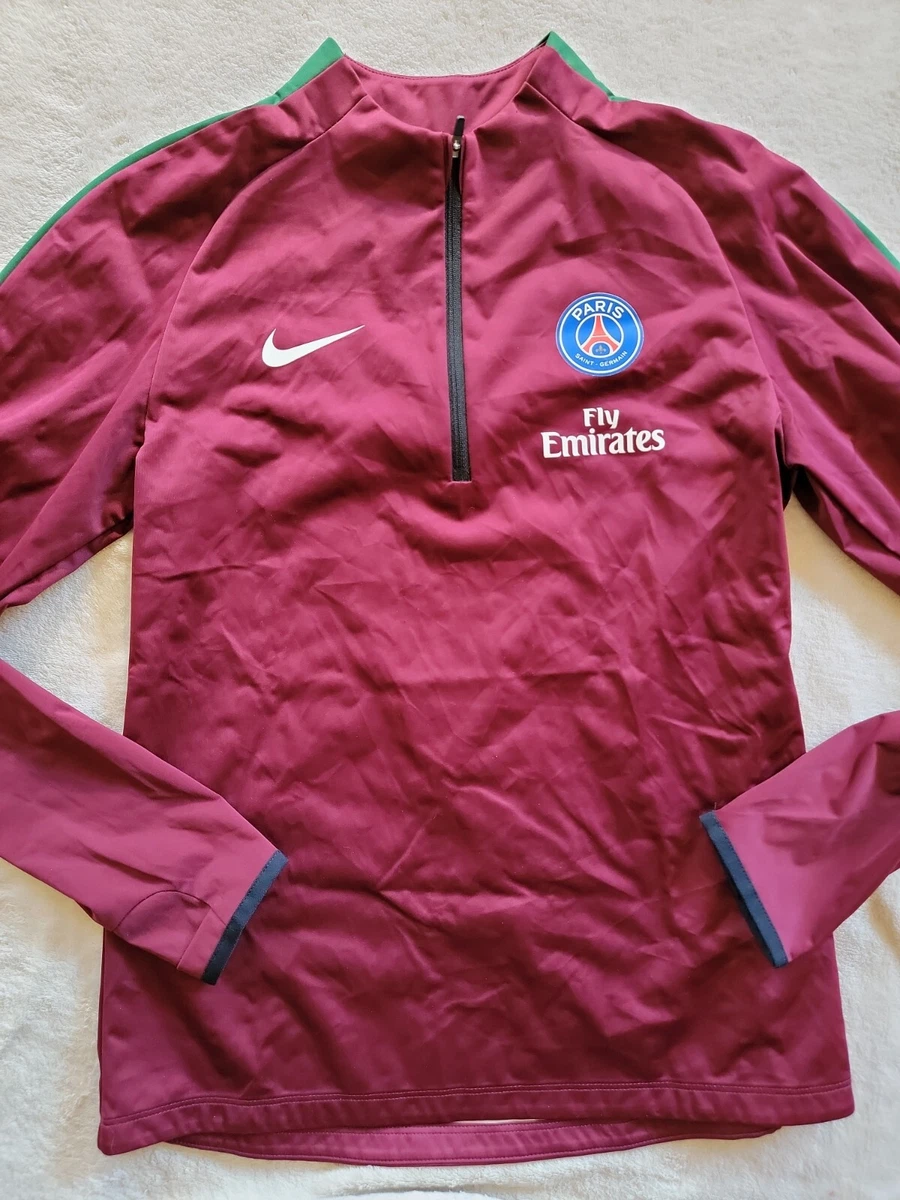 PSG Maroon Paris Saint Germain Fly Emirates ¼ Zip Soccer M. RW1 | eBay