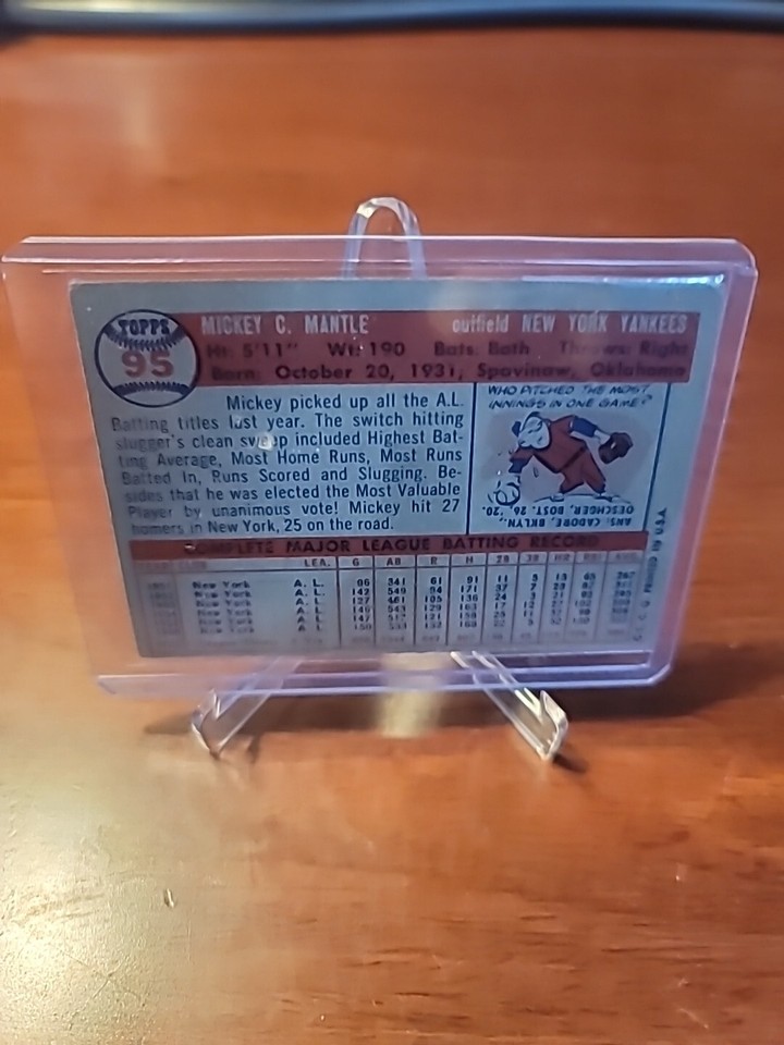 1957 Topps SetBreak 95 Mickey Mantle Very Good Centering eBay