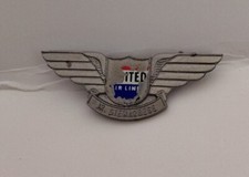 Vintage United Airlines Jr Stewardess Metal Wing Lapel Pin 2" Pilot Wings
