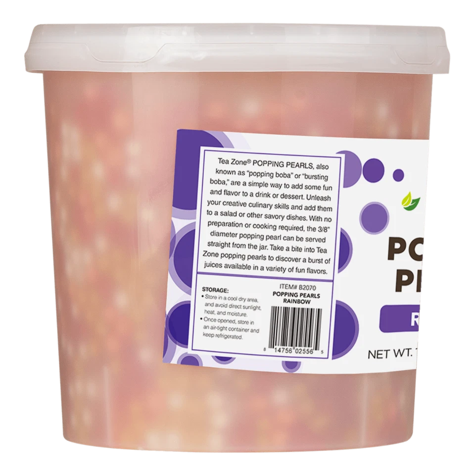 Tea Zone Rainbow Popping Pearls/Popping Boba/Bursting Boba(6.8 lbs) for Boba Tea - Image 2 of 4