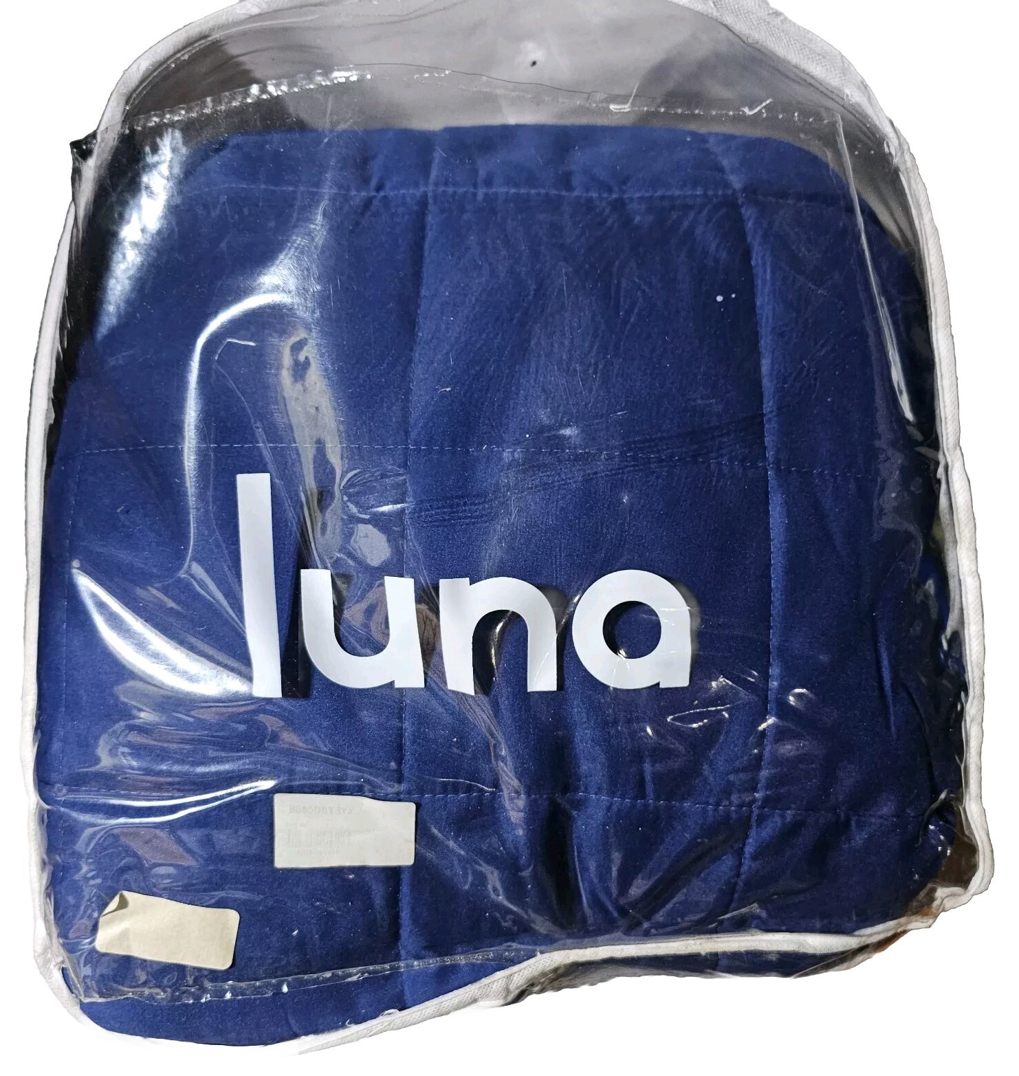 Luna King Size 30 lb Weighted Blanket 80x87 Navy Blue with Damaged Packaging  -image