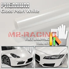 Premium Gloss Pearl White Vinyl Wrap Sticker Decal Sheet Film DIY Air Release