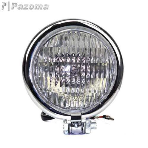 Retro 4.5" Bates Style Headlight Head Lamp For Harley Bobber Chopper Softail - Picture 4 of 9