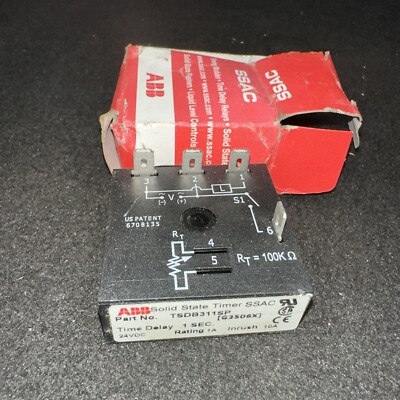 ABB TSDB311SP SSAC ANTI-SHORT CYCLE SOLID STATE TIMER 1 Second DELAY (st1122)