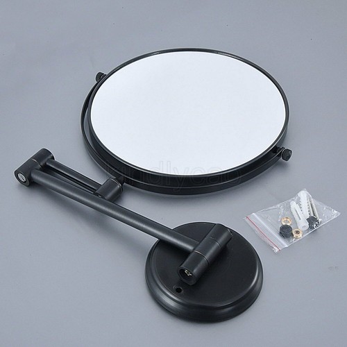 Black Brass Magnifying Makeup Mirror Wall Mounted Double Sided Bathroom Mirrors - Picture 9 of 9