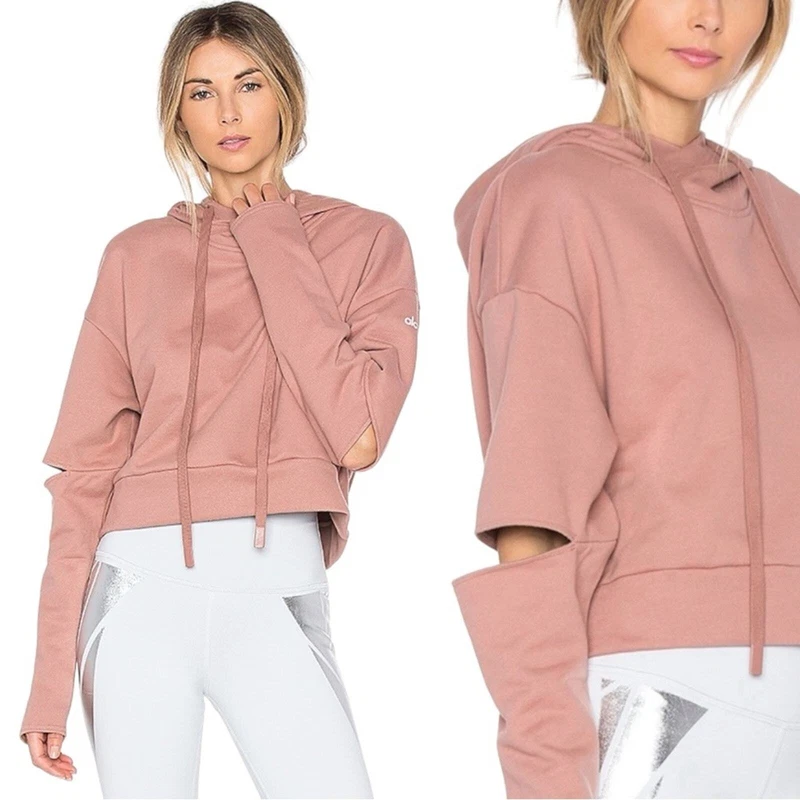 alo-yoga peak cutout revolve hoodie