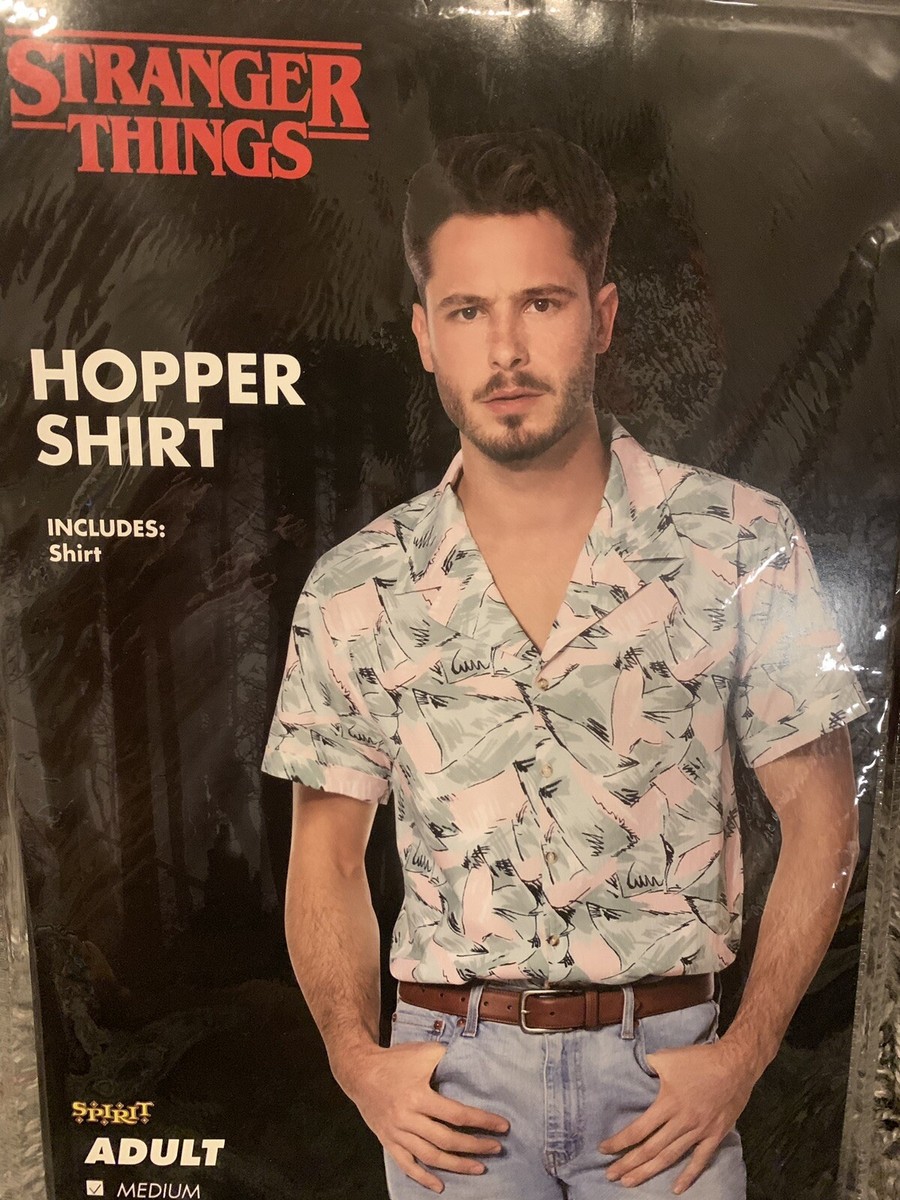 hopper dress shirt Stranger Things 3 Jim Hopper Hawaiian Shirt Size M OFFICIALLY LICENSED  Costume